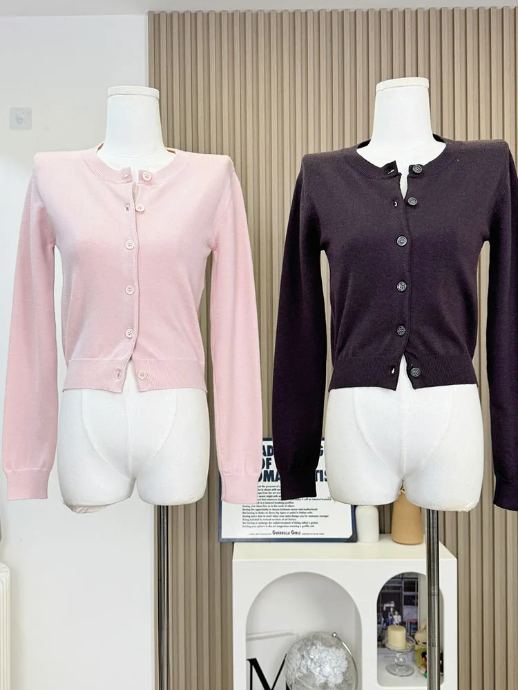 Высококачественный женский однотонный вязаный топ осенне-зимний свитер с