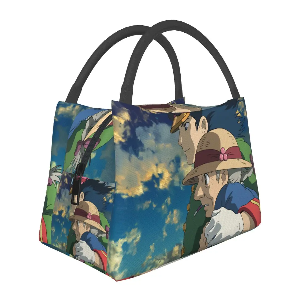 

Grandma Sophie Howls Moving Castle Lunch Bag Captain Howl Print Lunch Box Casual Office Cooler Bag Oxford Thermal Tote Handbags