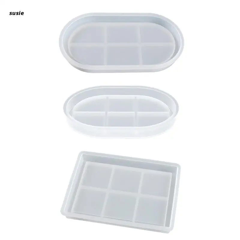

X7YA Resin Tray Molds Sturdy Silicone Tray Molds with Edges Rolling Tray Molds for Epoxy Resin Casting DIY Jewelry Holder