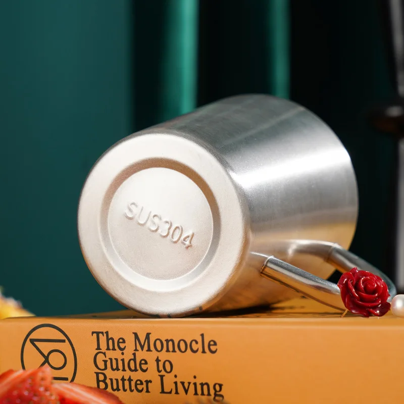 

Кружка для пива и вина, домашняя кружка для пива с ручкой, термоизоляционная кружка из нержавеющей стали 304, кружка для воды с широким горлом, Изолированная кружка для воды 300 мл