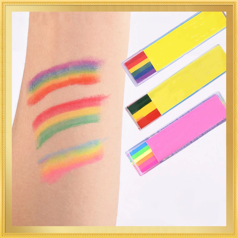 

Hot Washable UV Art Body Painting Makeup Paint Rainbow Art Tattoo Paint for The Face Paint Colored Child Kid Pen Party Gift