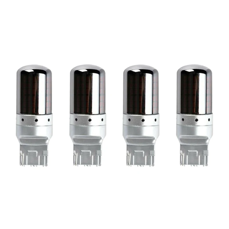 

4Pcs Chrome 7440 T20 144SMD Amber Canbus Error Free LED Lamp Bulb Turn Signal Light