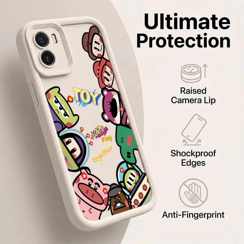 Фото Чехол для телефона с рисунком из мультфильма «Истории игрушек» для Vivo iQOO Z9 Z9s V30E V30 Lite V50 V60 V70 Y04 Y05 Y37 Y38 Y39 Y55 Y58 Y75 Y200 Y300 Y400 Pro №2