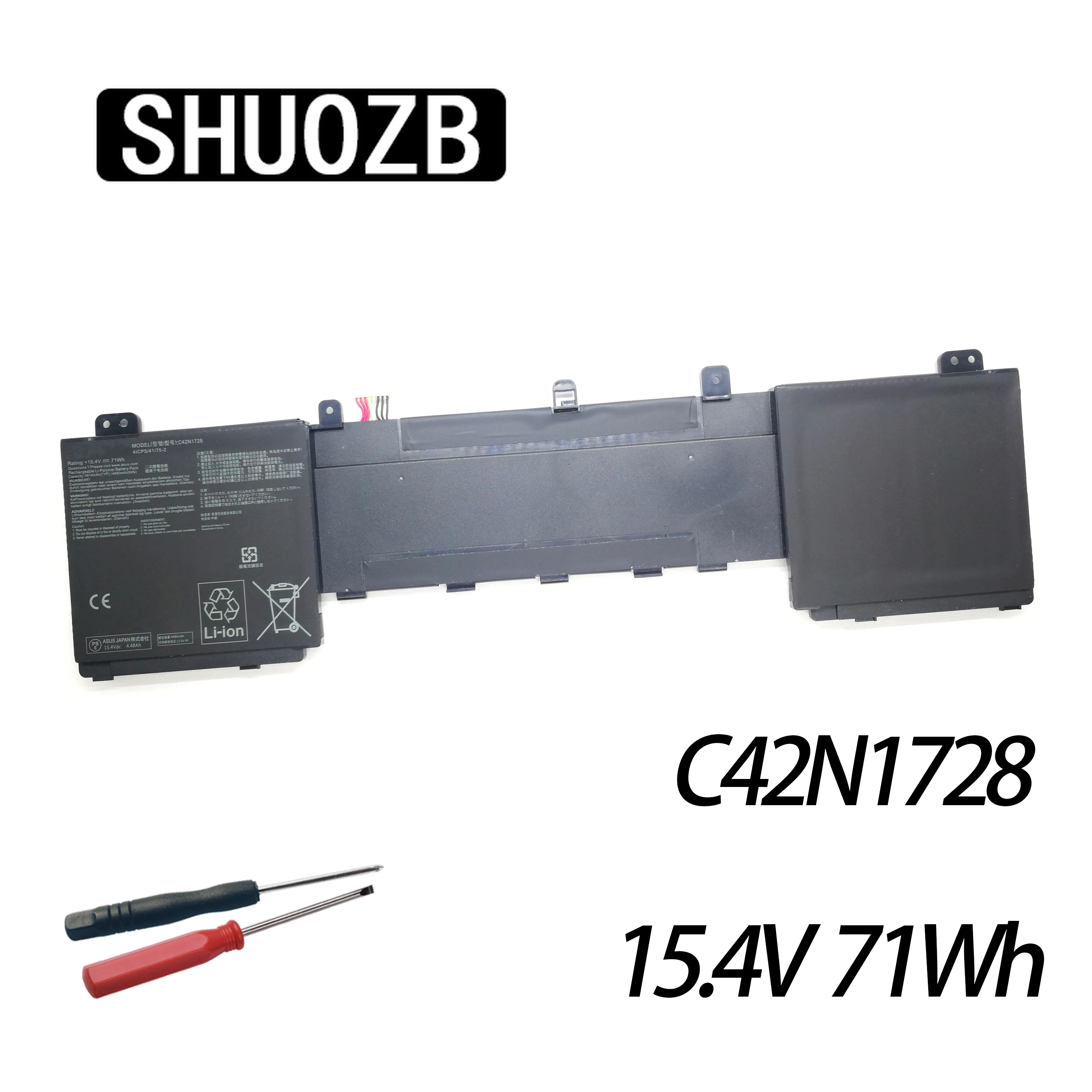

C42N1728 0B200-02520200 Laptop Battery For Asus ZenBook Pro U5500 UX550GD UX550GEX UX550GE-E2019T BN005R UX580GD-BN060T BN085T