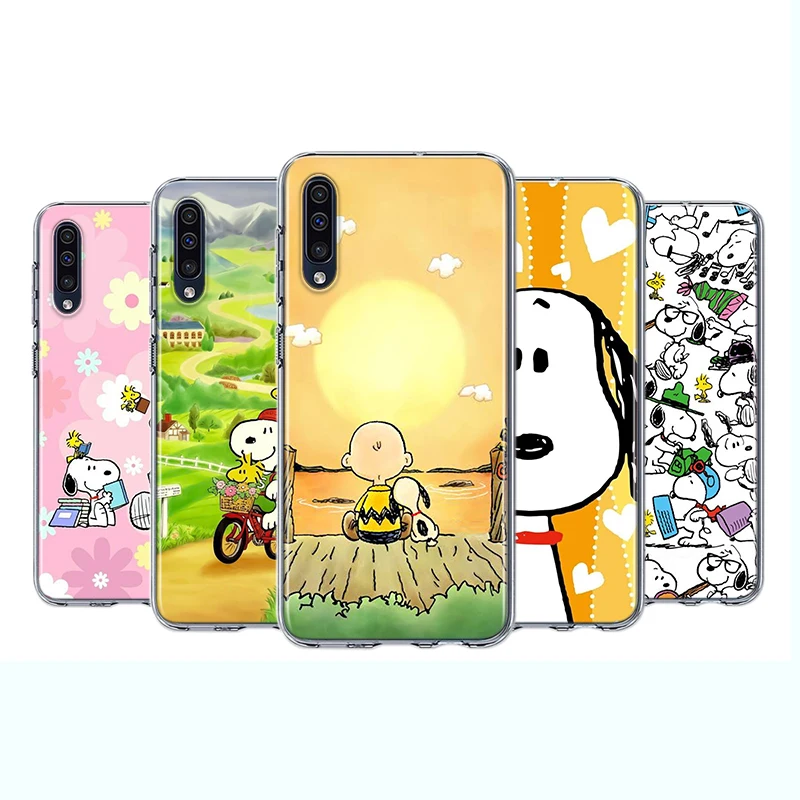 

Cute Snoopy Art Transparent For Samsung Galaxy A90 A80 A70 A60 A50 A40 A30 A20S A20E A10 A10E A10S S8 S7 S6 Edge Phone Case