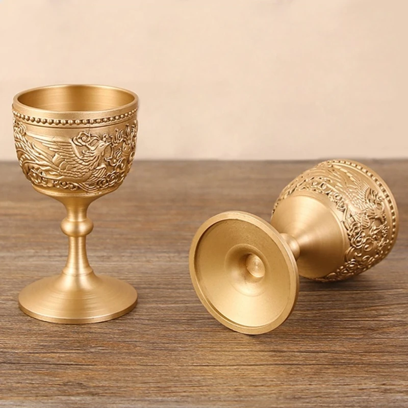 

Винтажная латунная кружка для гравировки, бокал для красного вина, блестящий медный портативный Полировочный стакан для пива и воды, посуда...