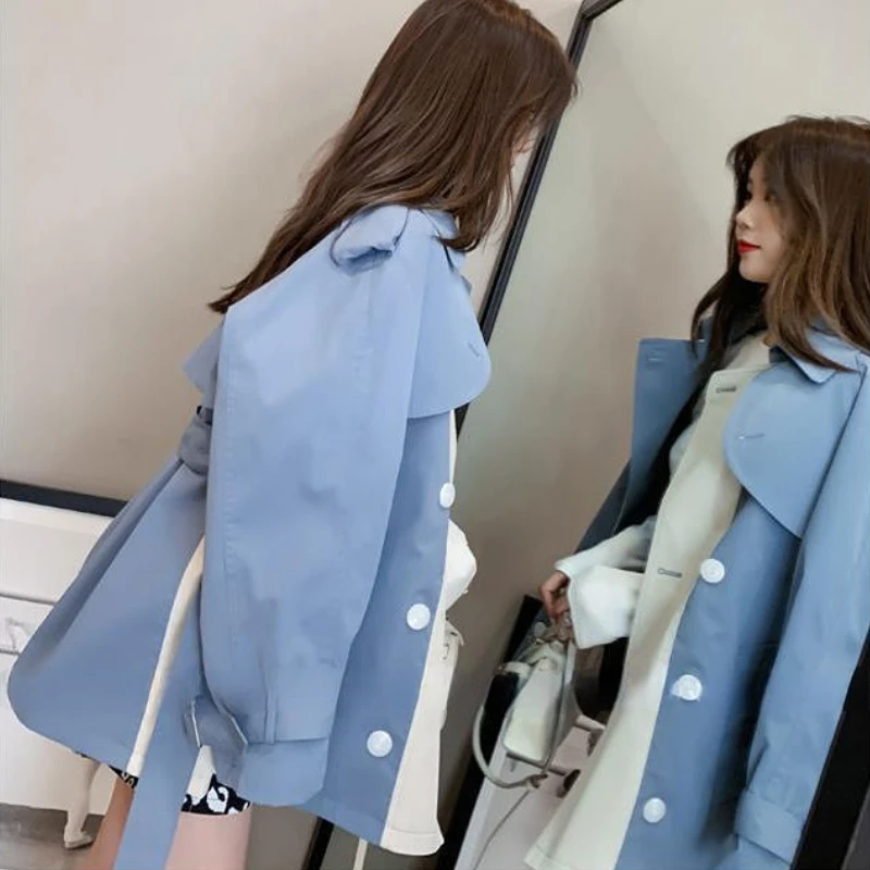 Тренч Женский трапециевидный составного кроя с поясом элегантная Милая