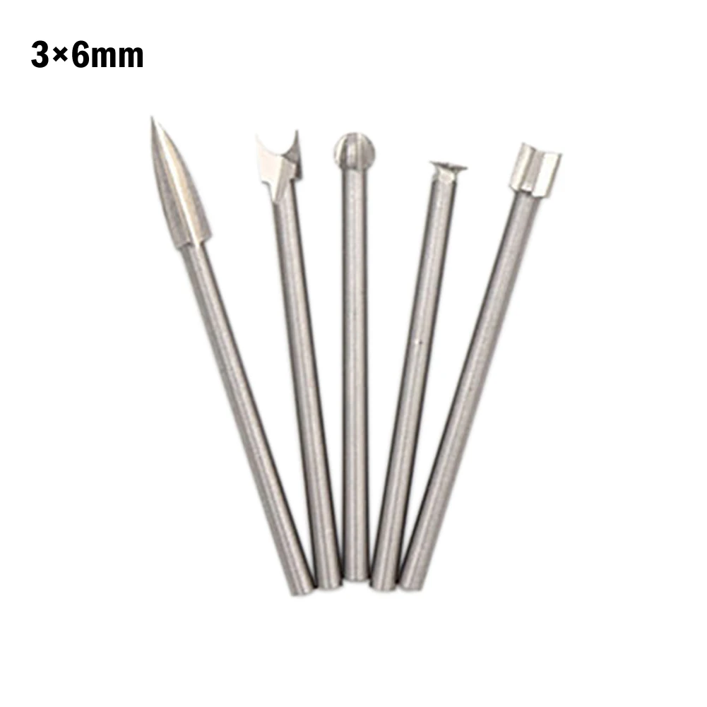 

5Pcs Wood Engraving Drill Bit Set 45# Steel 3-8mm Milling Cutter Woodworking Carving For Furniture Tea Table Micro Carving
