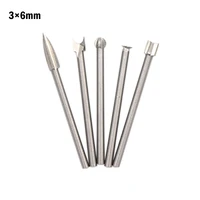 5pcs wood engraving drill bit set 45 steel 3 8mm milling cutter woodworking carving for furniture tea table micro carving