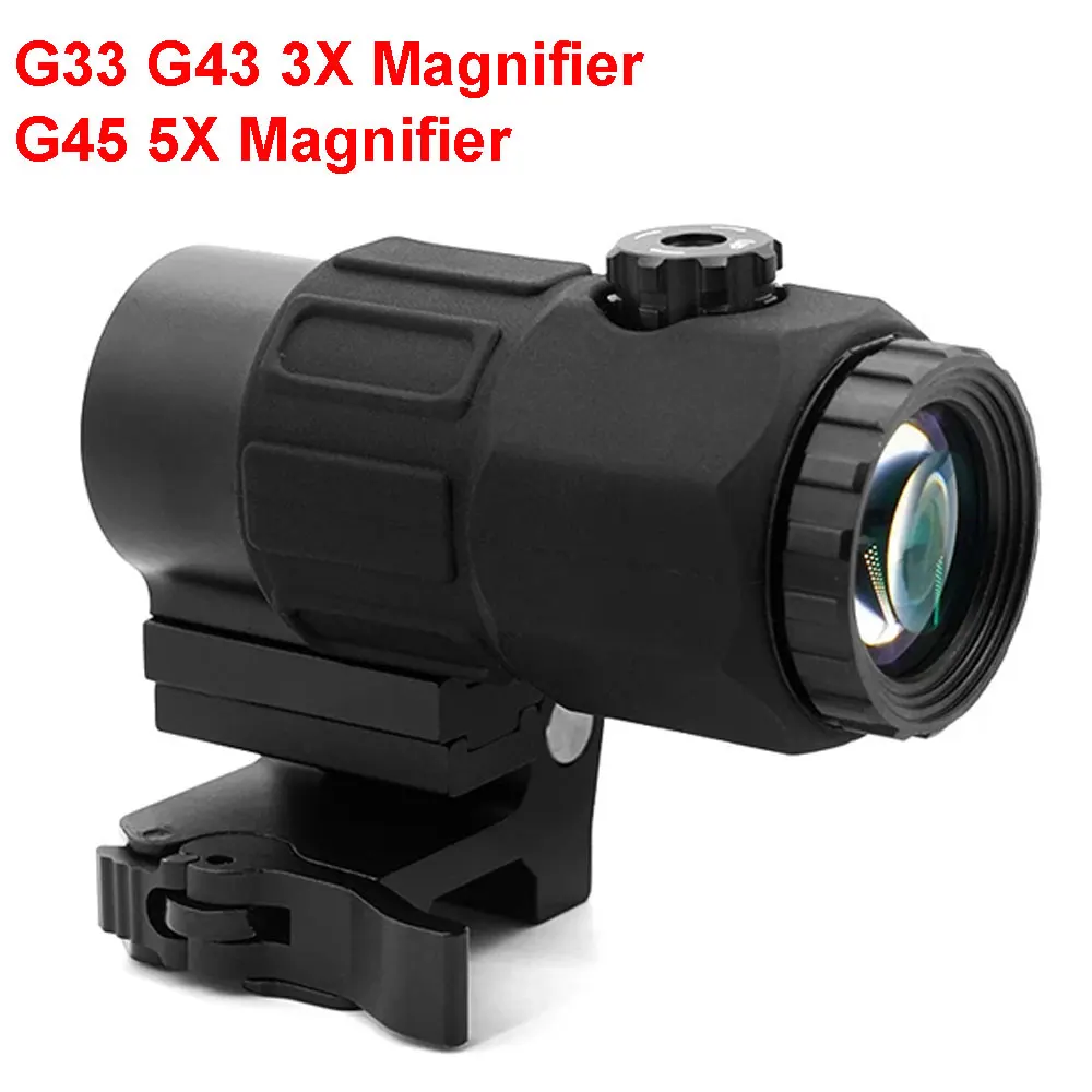 

Увеличительное стекло G33 G43 3X с переключателем на сторону, Qick Detach QD Mount G45 5X, оптический прицел для страйкбольной винтовки, охоты