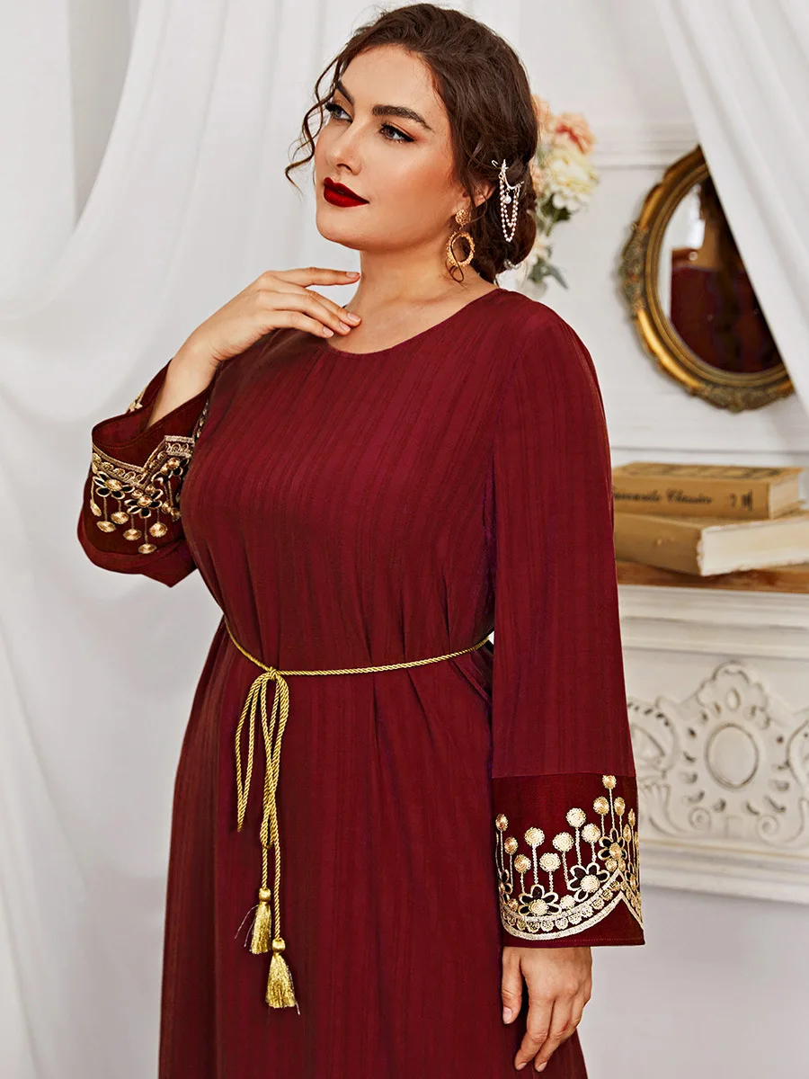 Plus Size Islam Arabic Muslim Long African Dresses for Women Ramadan Eid Mubarak Abaya Dubai Turkey Kaftan Robe Longue Femme
