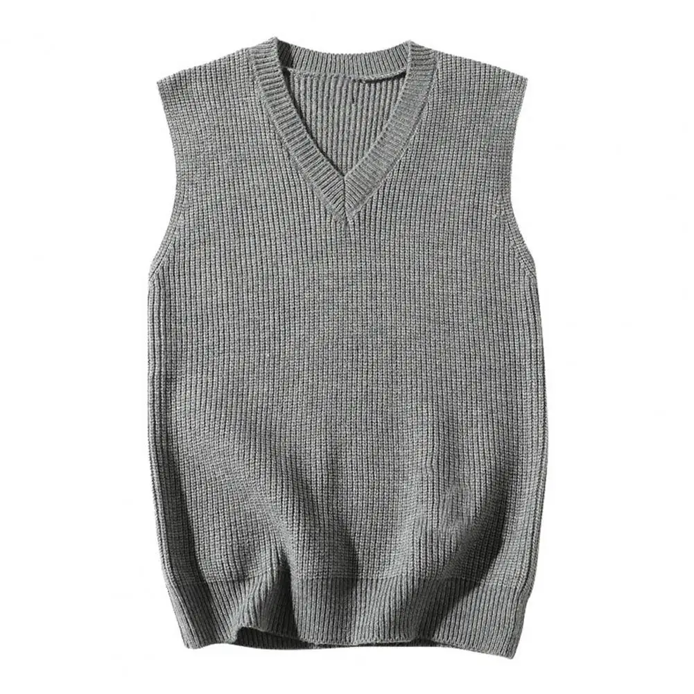 Мужской трикотажный свитер без рукавов с V-образным вырезом