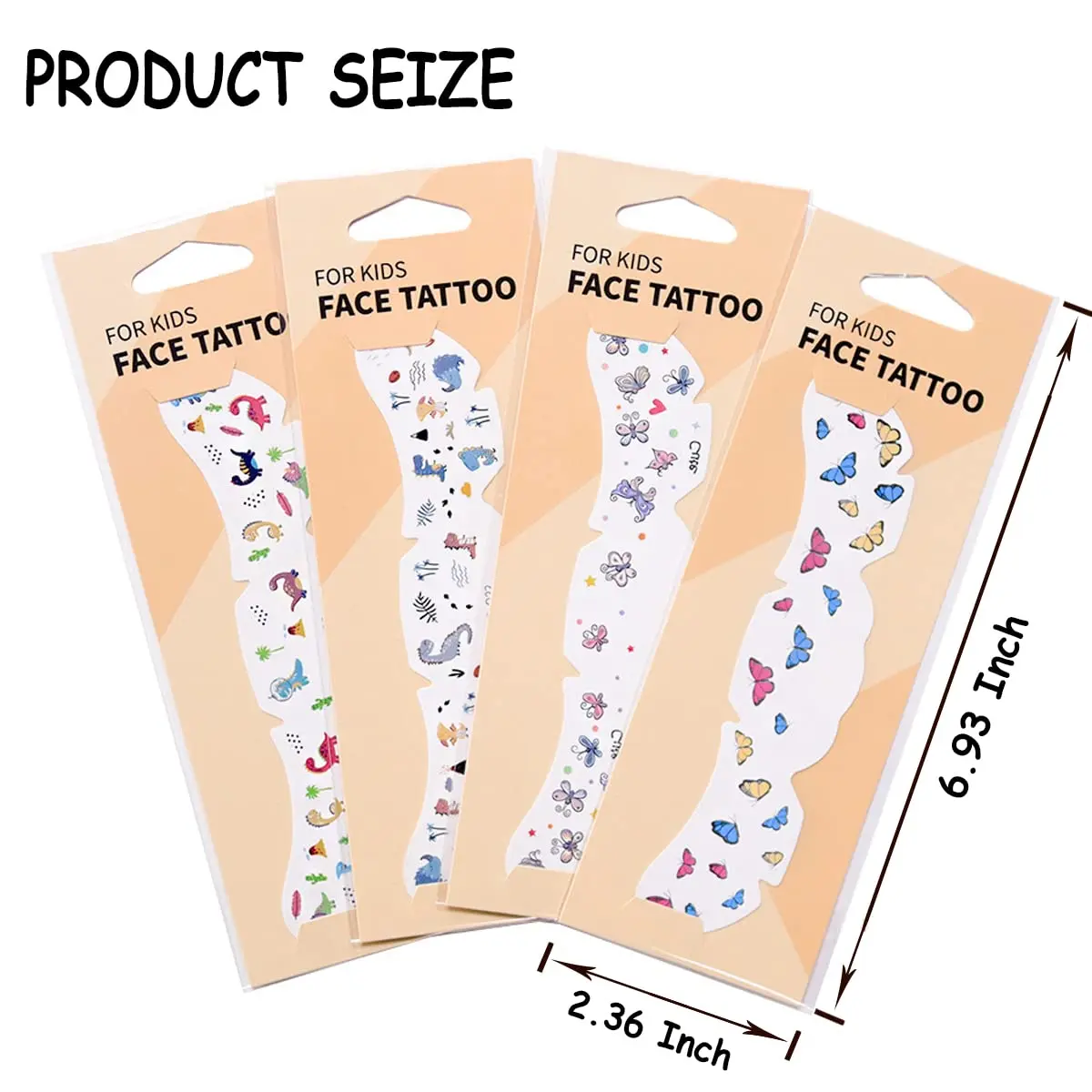 Временные татуировки для лица детей наклейки с мультяшными бабочками