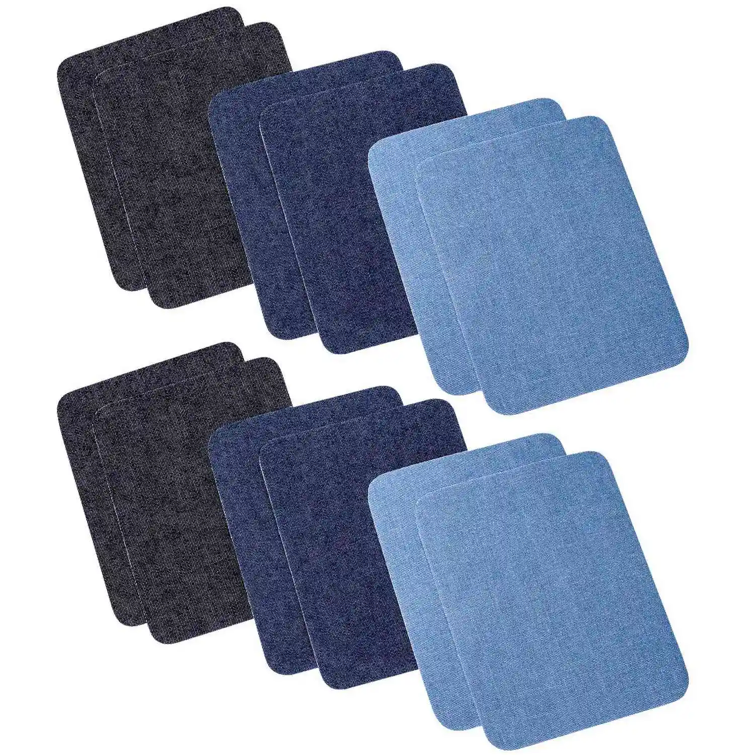 

Iron On Denim Patches For Clothing Jeans 12 Pcs, 3 Colors (4.9 inch X 3.7