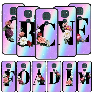 Rainbow background floral letter design Case For Moto G30 G60 G22 G50 G9 G8 Power Lite G9 Play G8 Plus Edge 20 One Fusion Coque