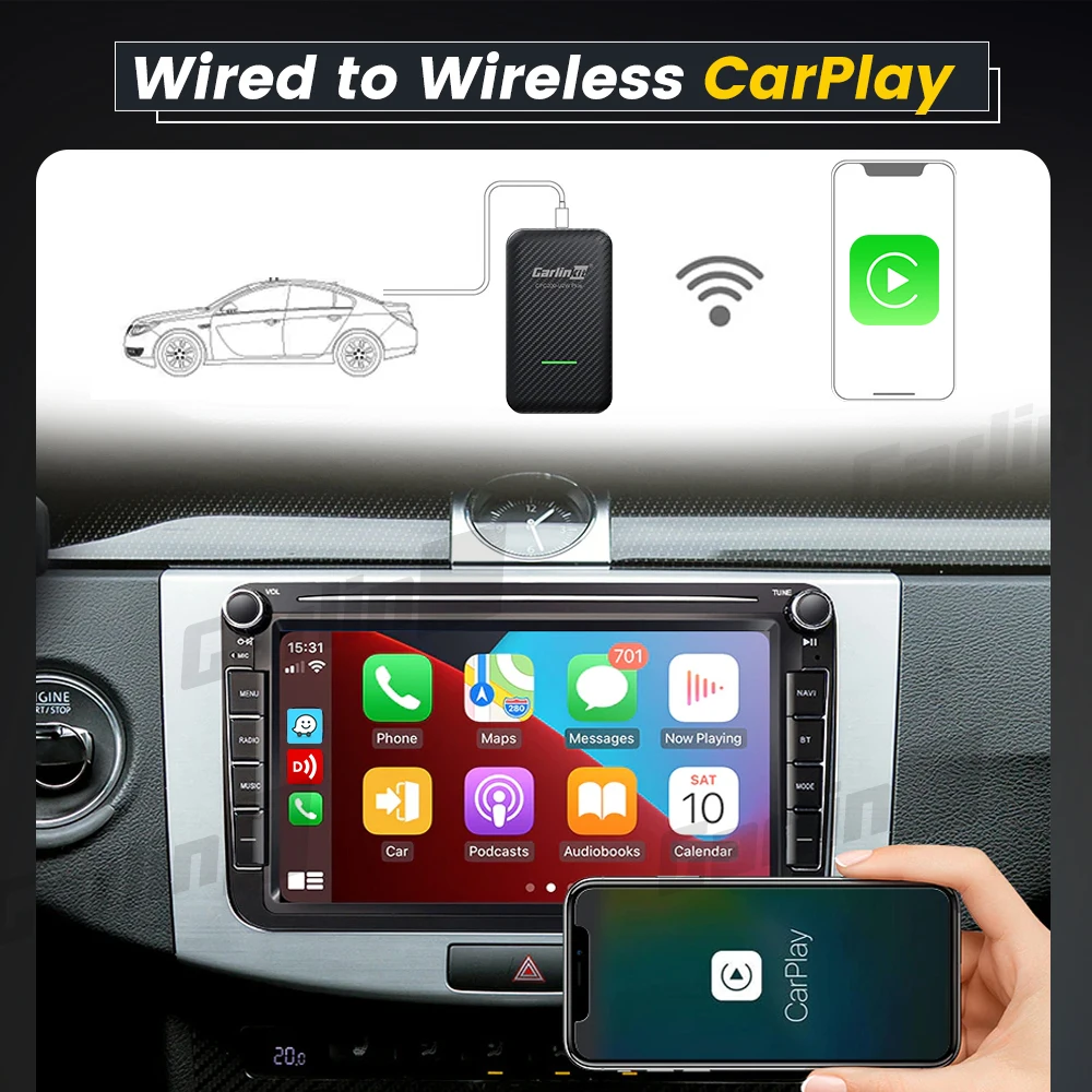 Carplay Ai Box Android 11 коробка AI 4G + 32G TV Mirrorlink телефон литой мультимедийный автомобильный