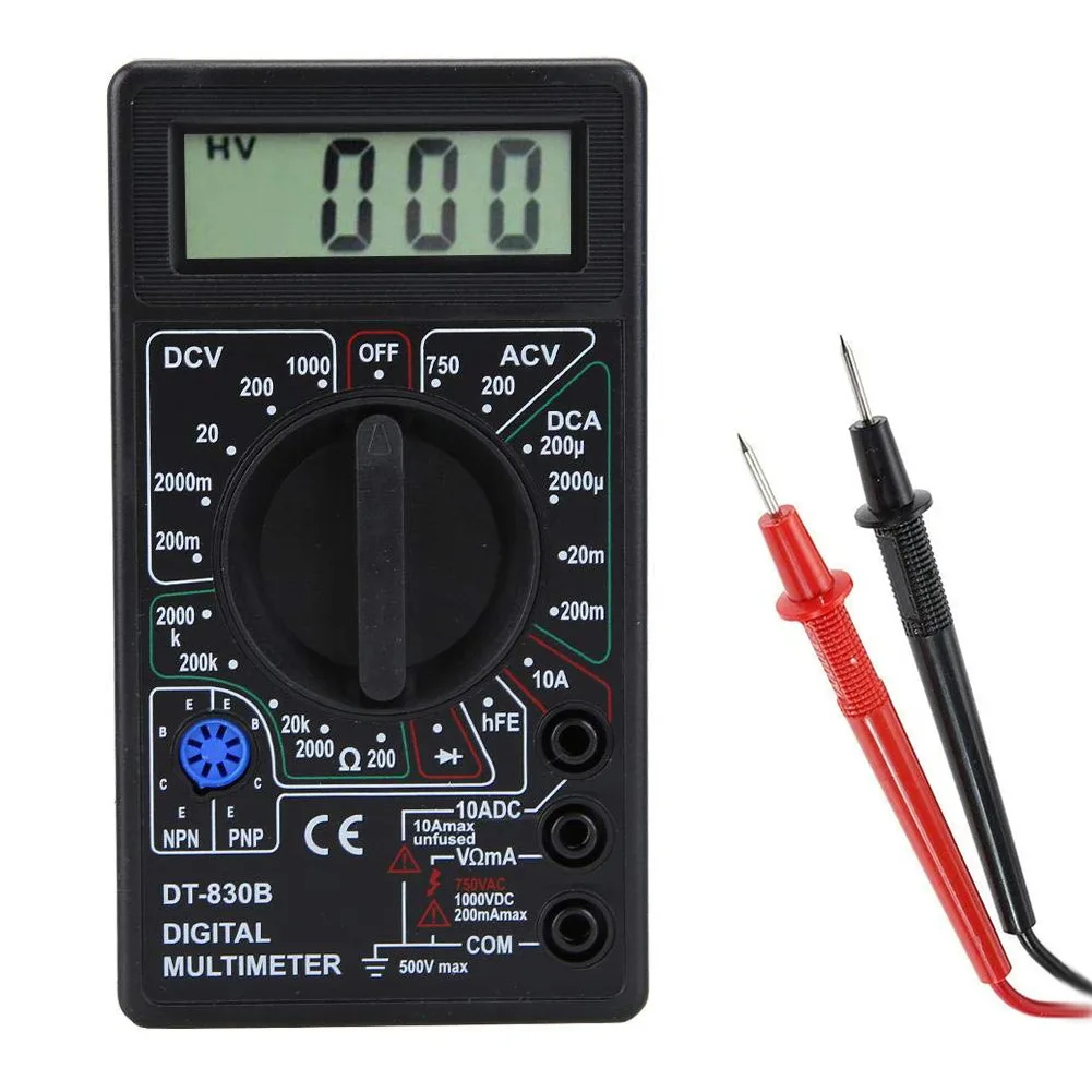 

DT830B AC/DC LCD Digital Multimeter 750/1000V Voltmeter Ammeter Ohm Tester High Safety Handheld Meter Digital Multimeter