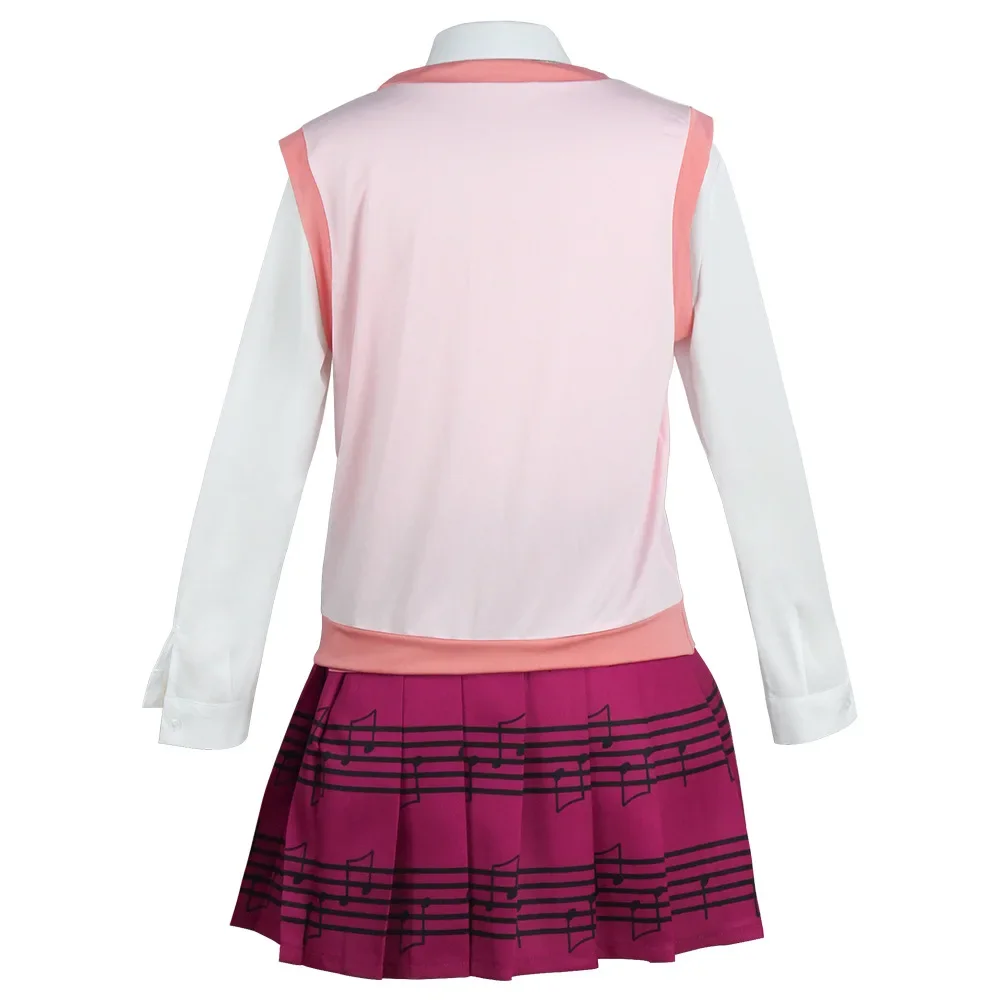 Игра Danganronpa Kaede Akamatsu Косплей Костюм Парик Женская Рубашка Жилет Юбка Носки