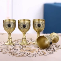 25ml embossed wine goblet premium vintage bronze exquisite royal embossed cup home decor