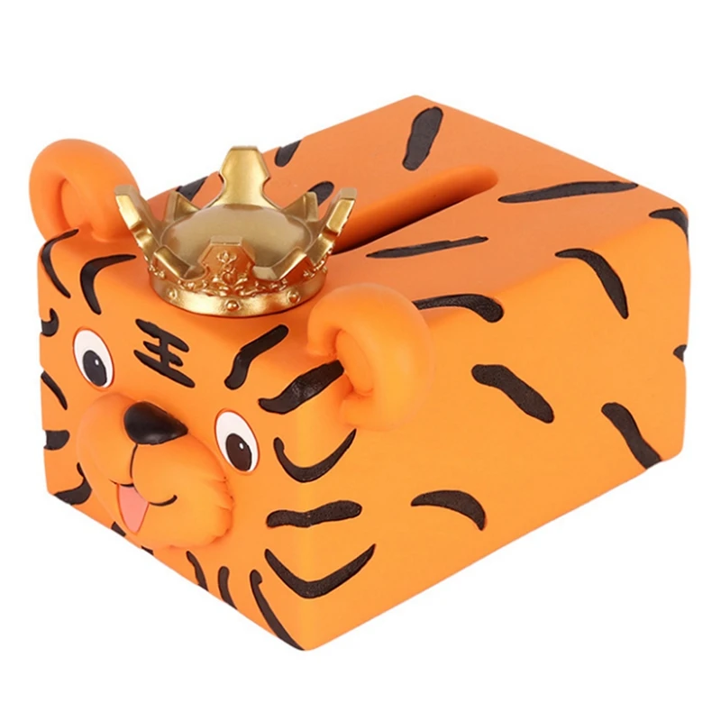 

Креативная коробка для салфеток в виде тигра, украшение для стола, бумажная коробка, орнамент из смолы, украшение для дома