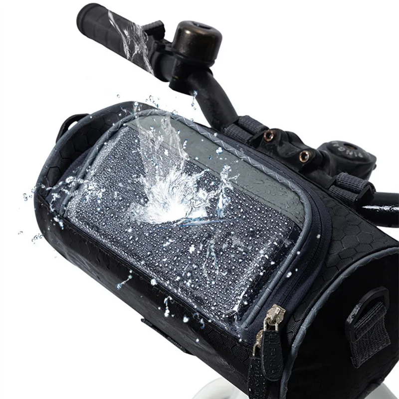 

Многофункциональная сумка для хранения велосипедных аксессуаров, плечевой ремень, держатель для телефона, водонепроницаемая сумка из ткан...