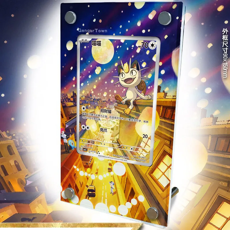 Фото Карманная подставка для карточек Monster Meowth, аниме, классические игры, коллекционная карта, акриловая карта, кирпич, фоторамка, игрушка в подарок №2
