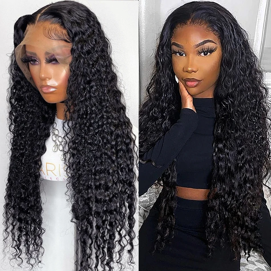 

13x4 Lace Front Wigs Human Hair Pre Plucked 180% Density Brazilian Kinky Curly Lace Frontal Wig with Baby Hair 9A Natural Color