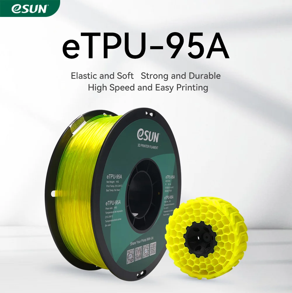 

eSUN TPU Filament For 3D Printer 10KG 1.75mm TPU 95A 3D Printer Filament 3D Printing Material 10Pcs Flexible TPU 95A Filament