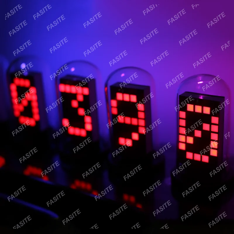 

RGB Nixie Glow Tube Clock LED Electronic Desktop Desk Clock Creative RGB Table Clocks Digital Watch WiFi DIY Retro Gift Ideas