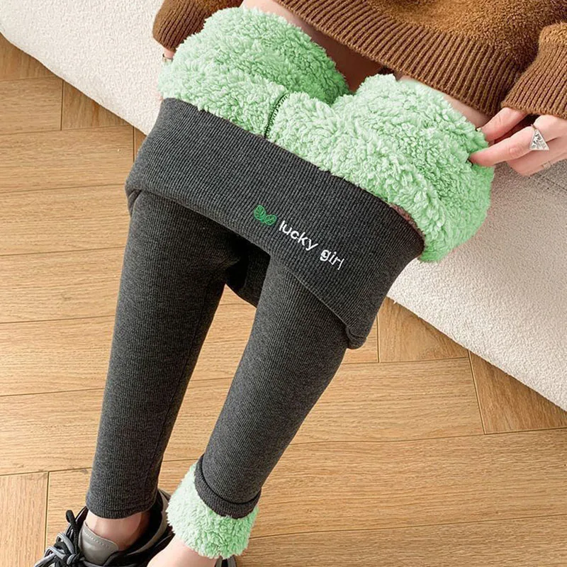 Утолщенные зеленые Леггинсы из овечьей шерсти Biyaby женские осенне-зимние теплые