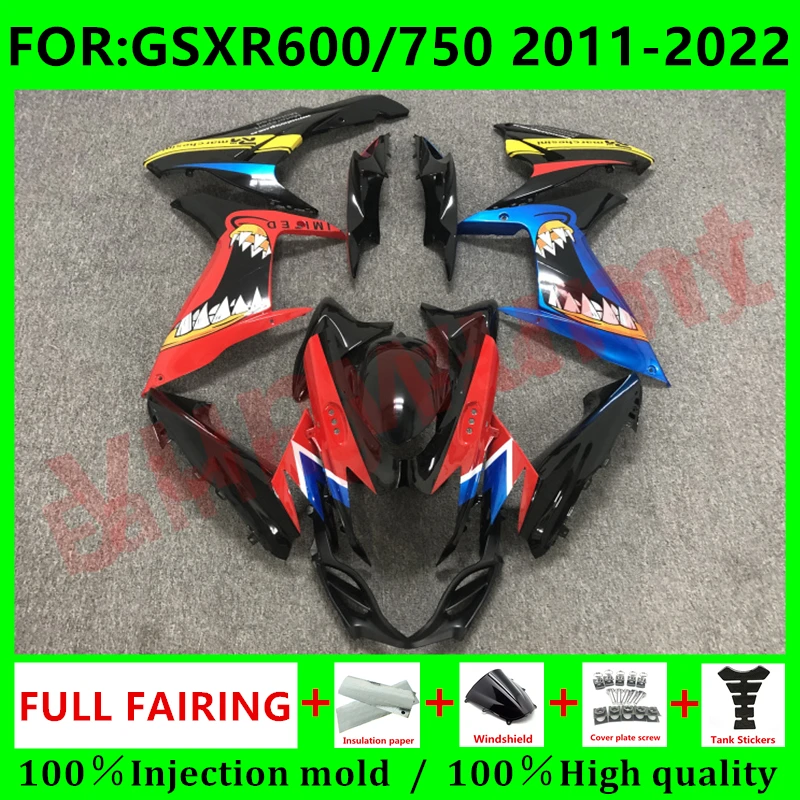 

Fairing kit for GSXR600 750 GSXR 600 GSX-R750 K11 2011 2012 2013 2014 2015 2016 2017 2018 2019 2020 2021 Fairings black shark