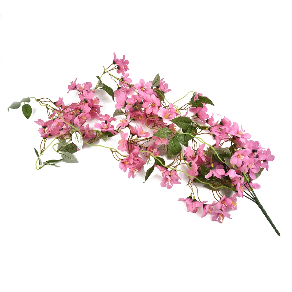 

New Artificial Hanging Vine Fake Morning Glory Garden Hanging Wedding Winter Jasmine 100cm Indoor Silk Flowers