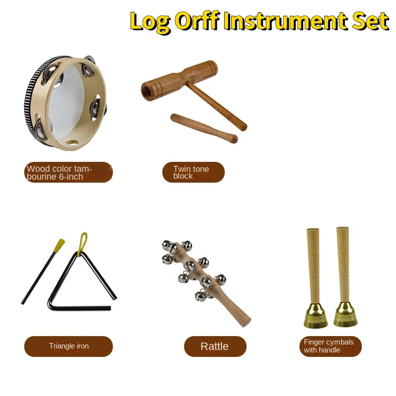 

Musical Eggs Ring Bell Orff Instruments Sand Hammer Suit Double Horn Castanets Percussion Triangle Baby Panderos Tambourine