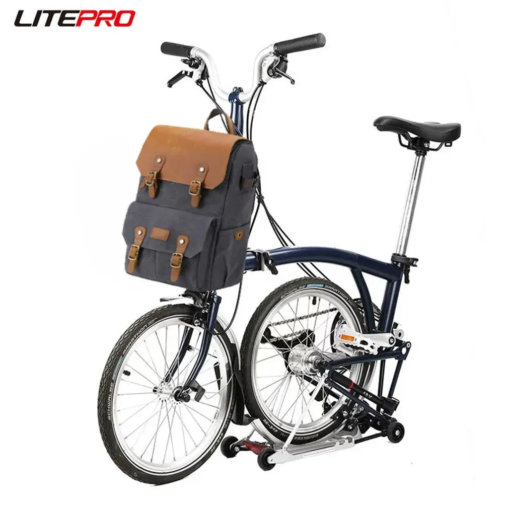 Litepro DSLR кожаный рюкзак Crazy-Horse для велосипеда Brompton водонепроницаемая