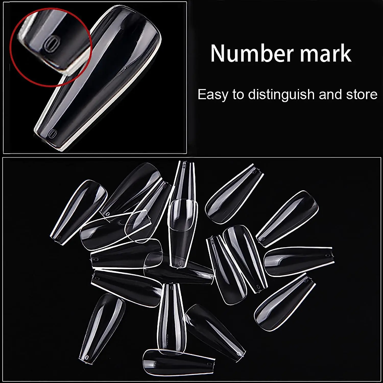 

500PCS Press on Nails Tips Clear Full Cover Fake Acrylic UV Gel Nails Extension System Oval Almond Sculpted False Nail Tips