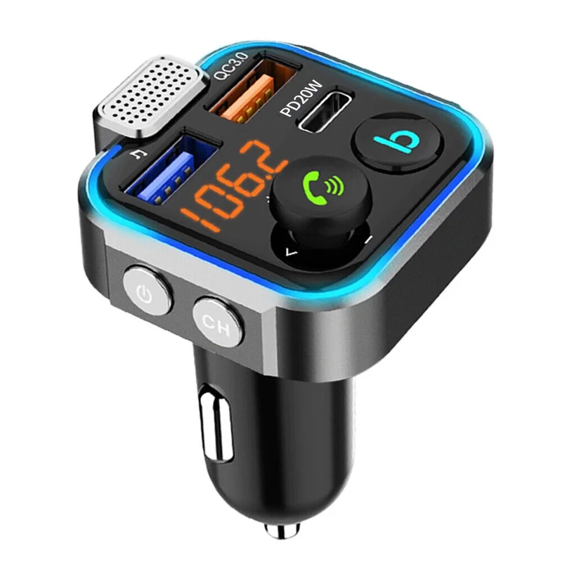 FM-трансмиттер беспроводной автомобильный с поддержкой Bluetooth 5 0 и USB Type-C
