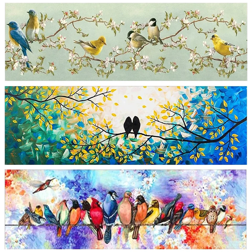 

Diamond Embroidery Birds Rhinestone Diamond Painting Colorful Parrots DIY Mosaic Picture 5D Animal Cross Stitch Kits Home Decor
