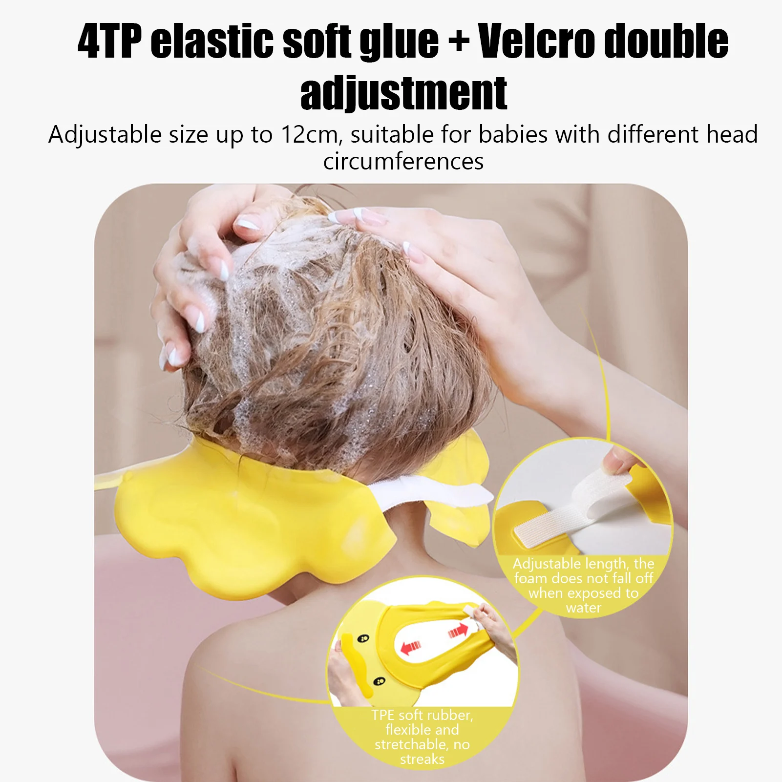 

Силиконовая шапка для душа для детей, мягкая шапка для душа для малышей, шапка для мытья волос, силиконовая защитная шапка для мытья волос и ...