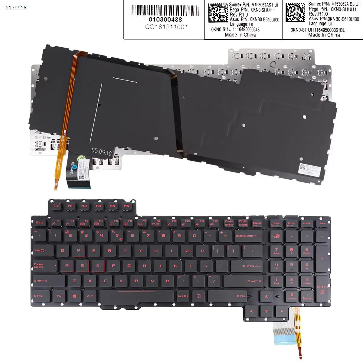 US Laptop Keyboard for Asus Rog G752 G752VL G752VM G752VS G752VY G701VI  BLACK Backlit