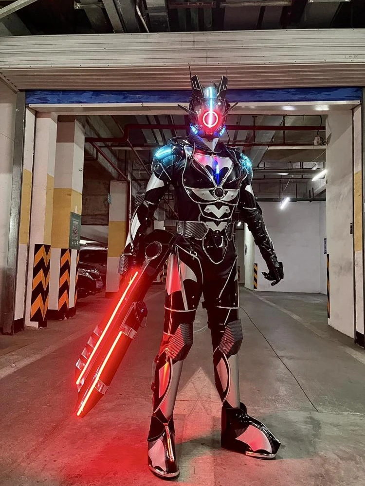 Cyberpunk Future Warrior Bar светодиодный робот механическое освещение Механическая Броня