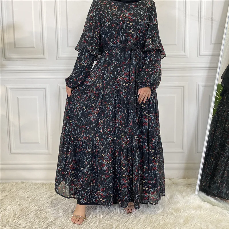 Рамадан ИД Мубарак Abaya Дубай, Турция мусульманское арабское платье черные африканские платья с принтом для женщин длинное платье