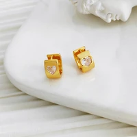 cute mini zircon heart crystal hoop earrings jewelry for women piercing woman earring accessories bijouterie female gift small