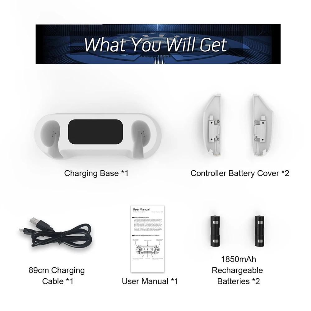 Магнитная зарядная док-станция для Oculus Quest 2 очков контроллер с левой и правой