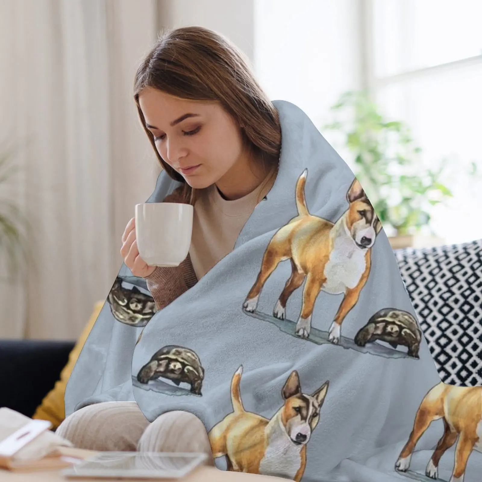 Одеяло с изображением Тартана и Торти теплое зимнее мягкое большое одеяло