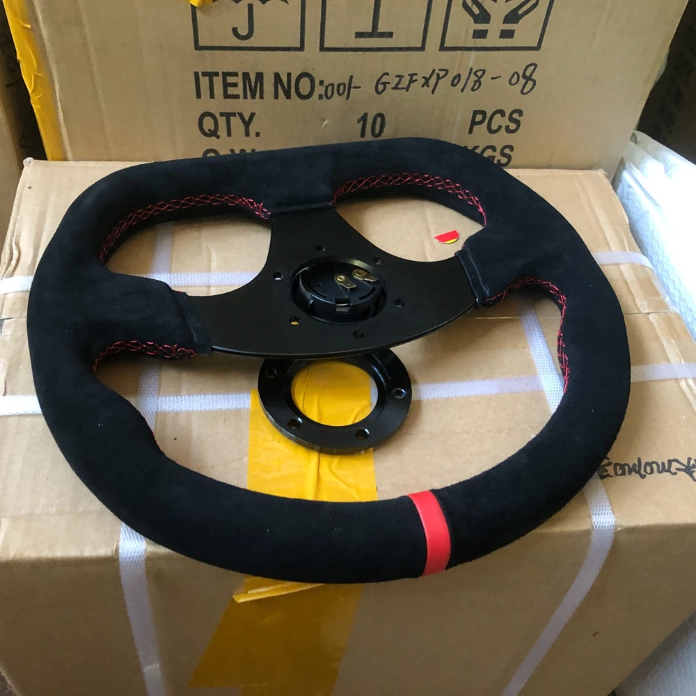 D 13-дюймовый руль JDM Racing MOMO Rally Drift из натуральной замши Volantes для VW BMW Toyota Honda