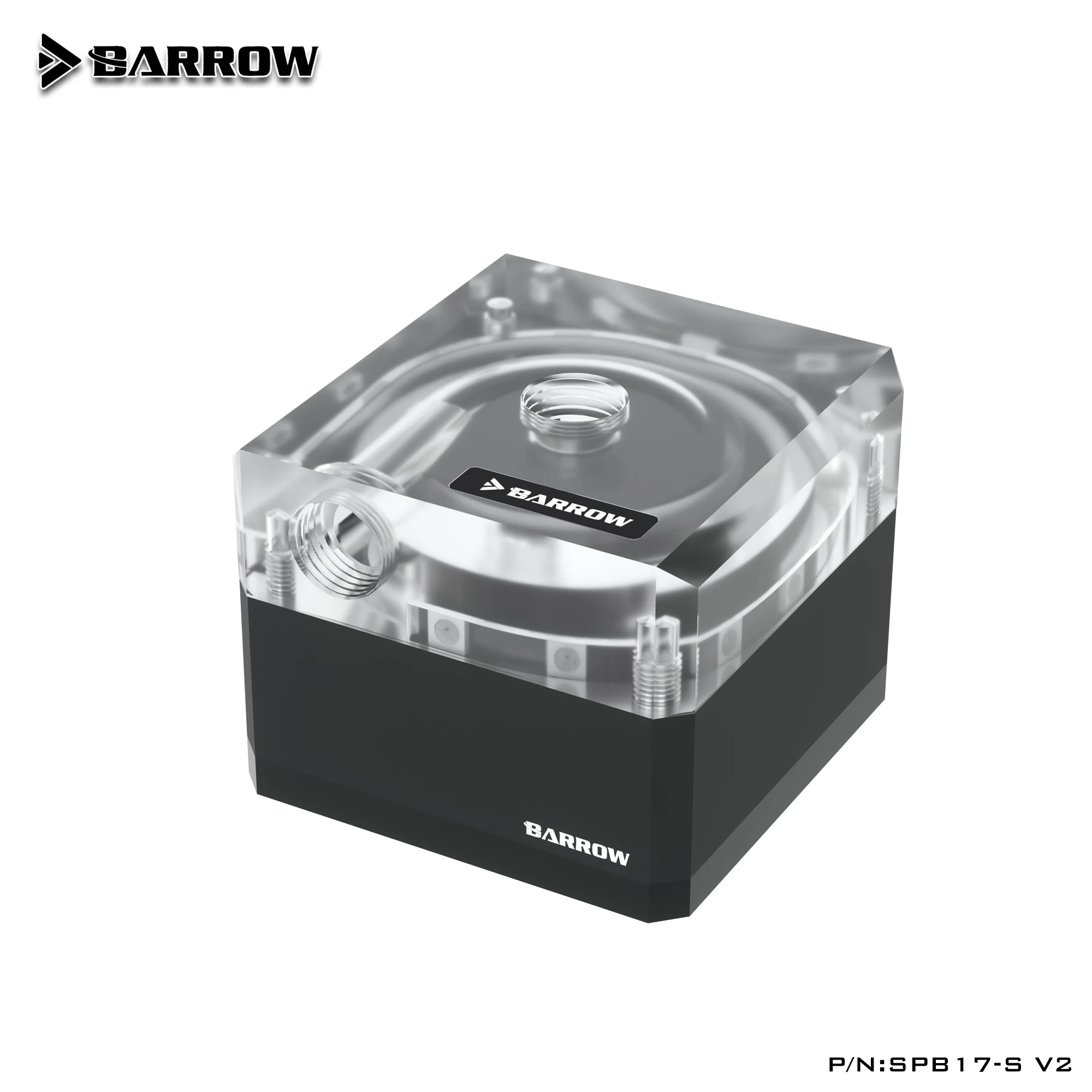 Barrow SPB17-S V2, 17W PWM DDC Pump, LRC 2,0, светящаяся металлическая оболочка, ручное и управление скоростью PWM, максимальный расход л/ч