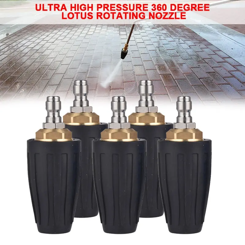 1/4 Quick Connect Rotary Turbine Nozzle 4000PSI 2.5 3.0 3.5 4.0 4.5 5.0 5.5 6.0Gpm Car Wash Pressure Washer Cleaner Accessories