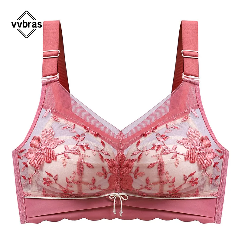 

Minimizer Bras For Women Sexy Thin Cup Bralette Wireless Lace Brassiere Girl BCDE Cup Plus Size Push Up Crop Tops Bh 34 36 38 40