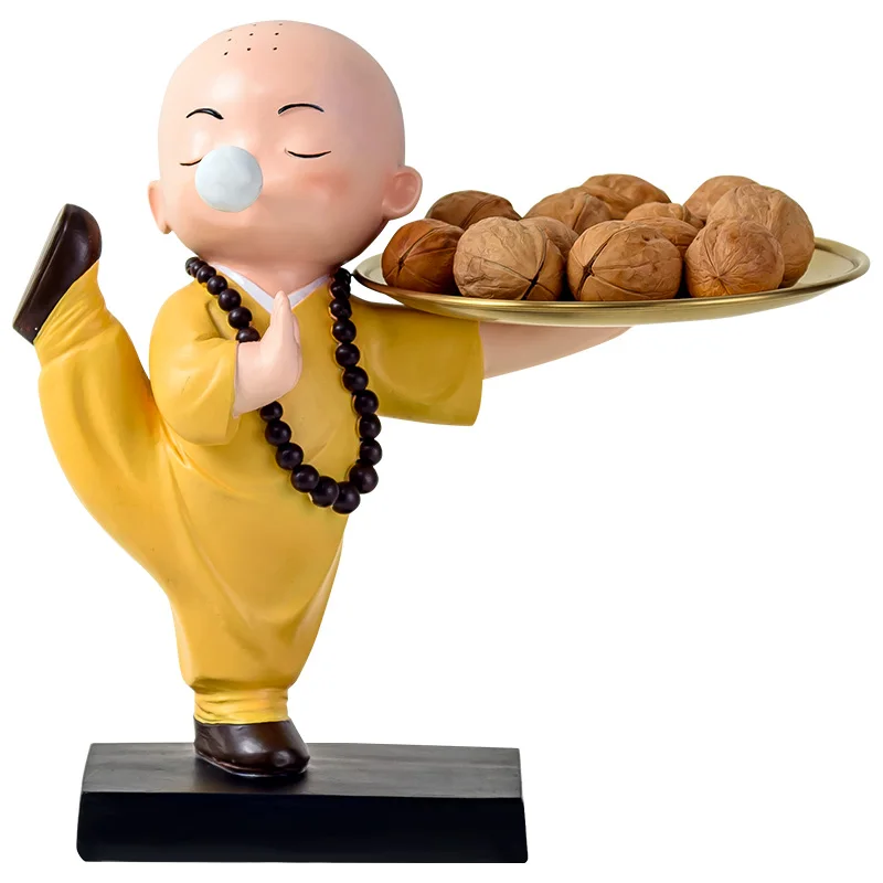 

Hxl New Chinese Style Zen Little Monk Samanera Tea Room Desktop Tray Furnishings Ornaments