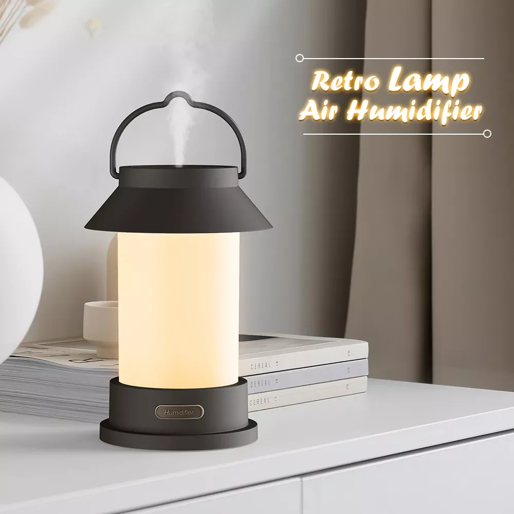 Retro Horse Lamp Air Humidifier 400ml USB Wireless Rechargeable Aroma Diffuser with LED Night Light